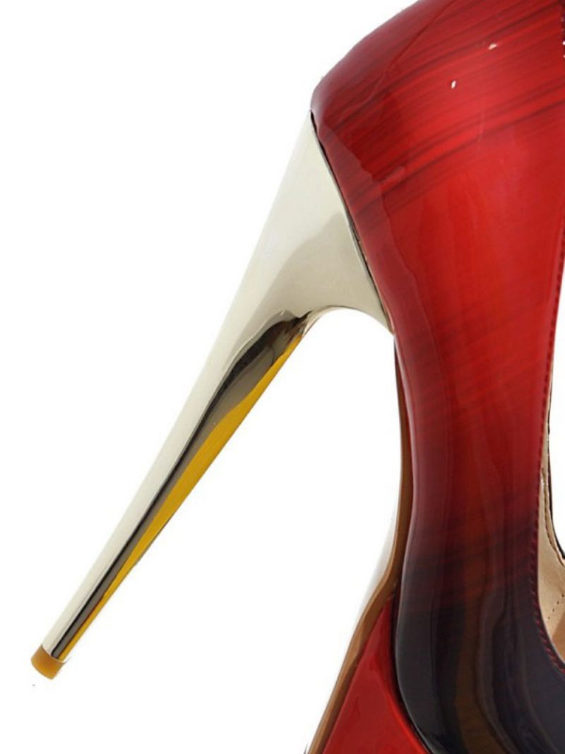 Chaussures Sexy À Talons Hauts Verts Pour Femmes Bout Rond - Rouge