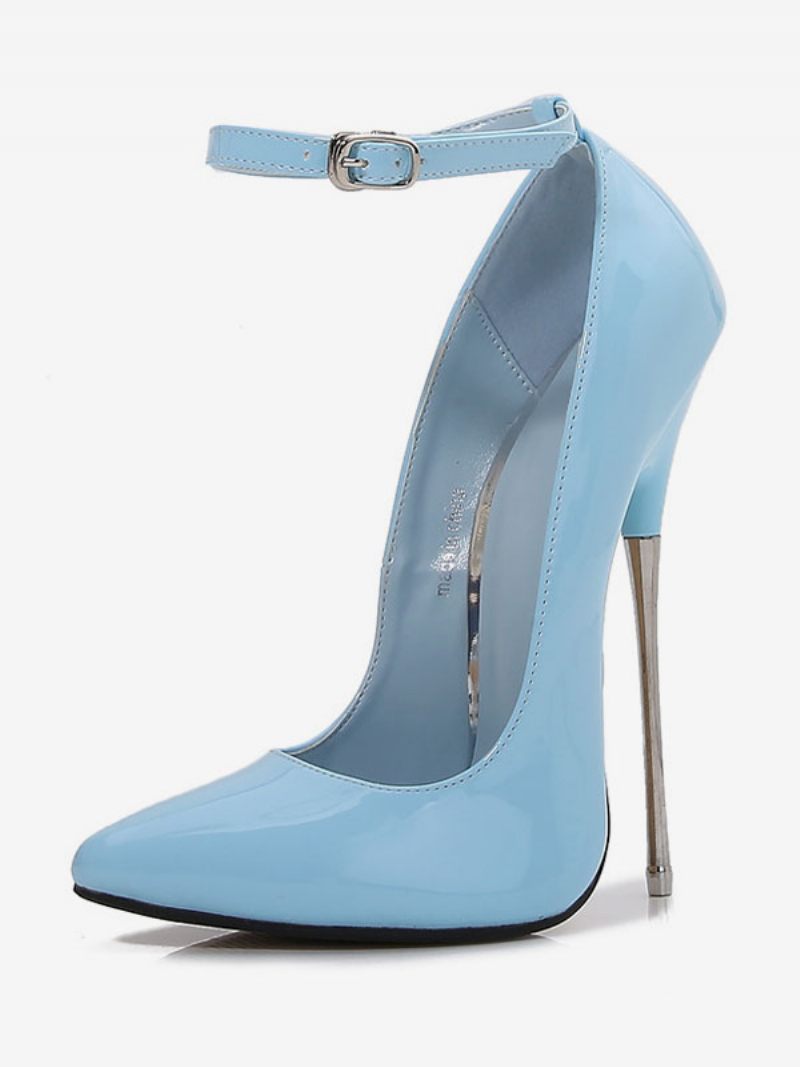 Escarpins Cuir Pu À Talons Hauts Sexy Pour Femmes - Bleu Ciel Clair