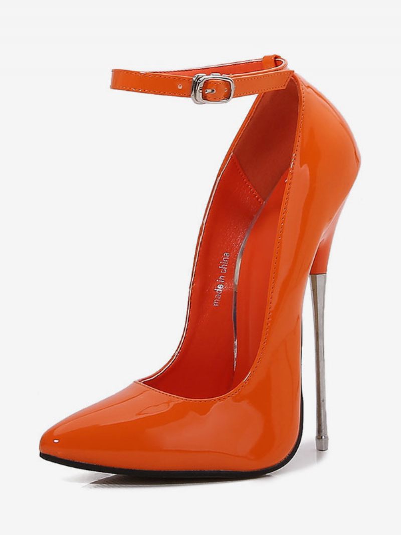 Escarpins Cuir Pu À Talons Hauts Sexy Pour Femmes - Orange