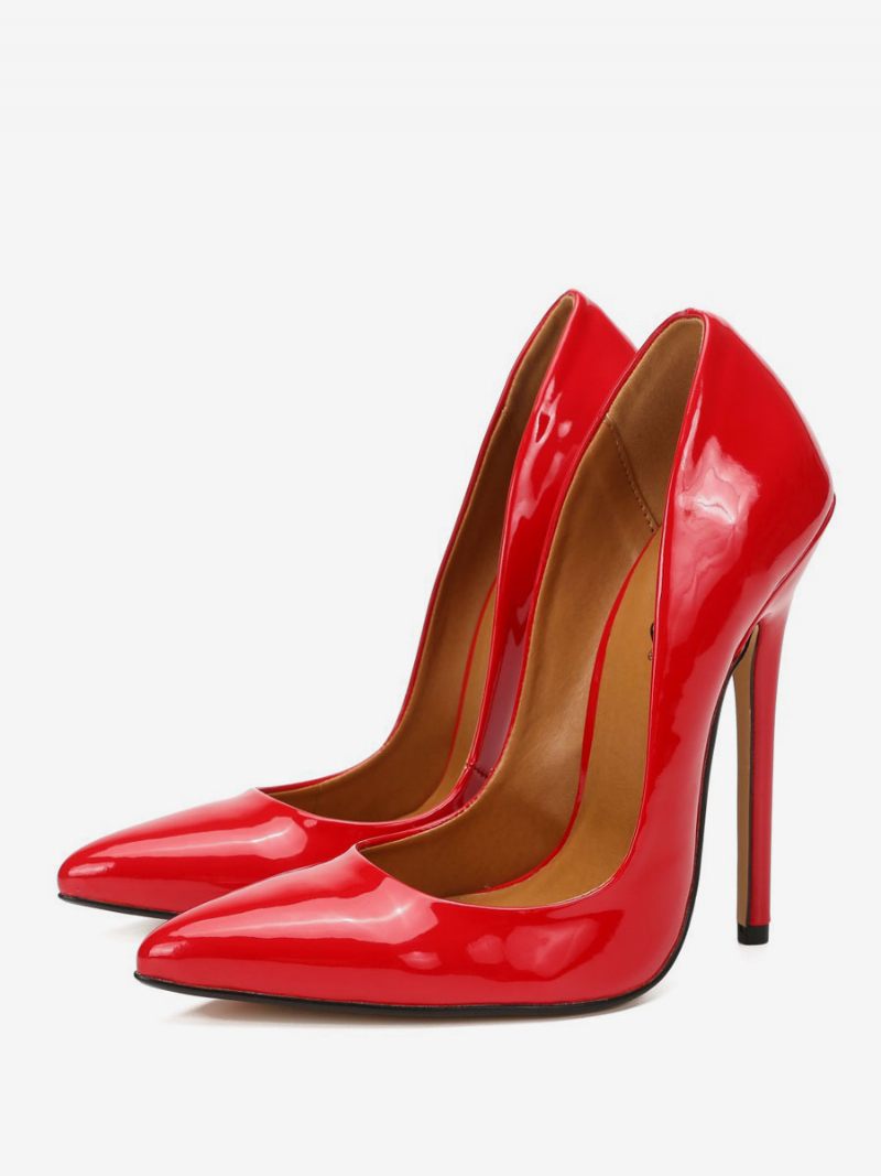 Escarpins Cuir Pu À Talons Hauts Sexy Pour Femmes - Rouge