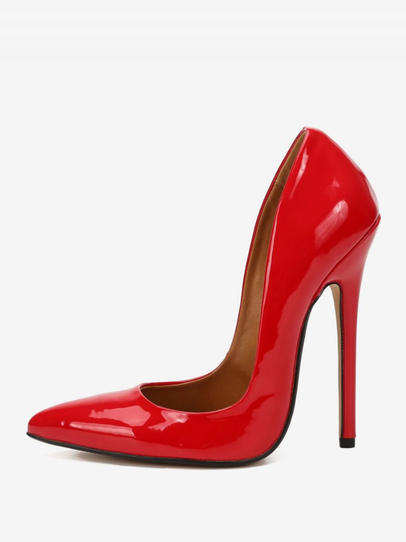 Escarpins Cuir Pu À Talons Hauts Sexy Pour Femmes - Rouge