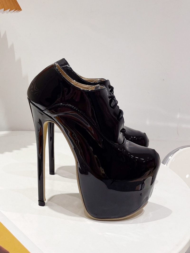 Escarpins Cuir Verni À Talons Hauts Sexy Pour Femmes - Noir