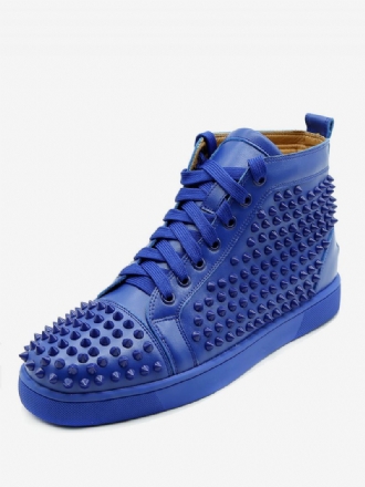 Baskets Montantes À Rivets Bleus Pour Hommes Chaussures Skateboard