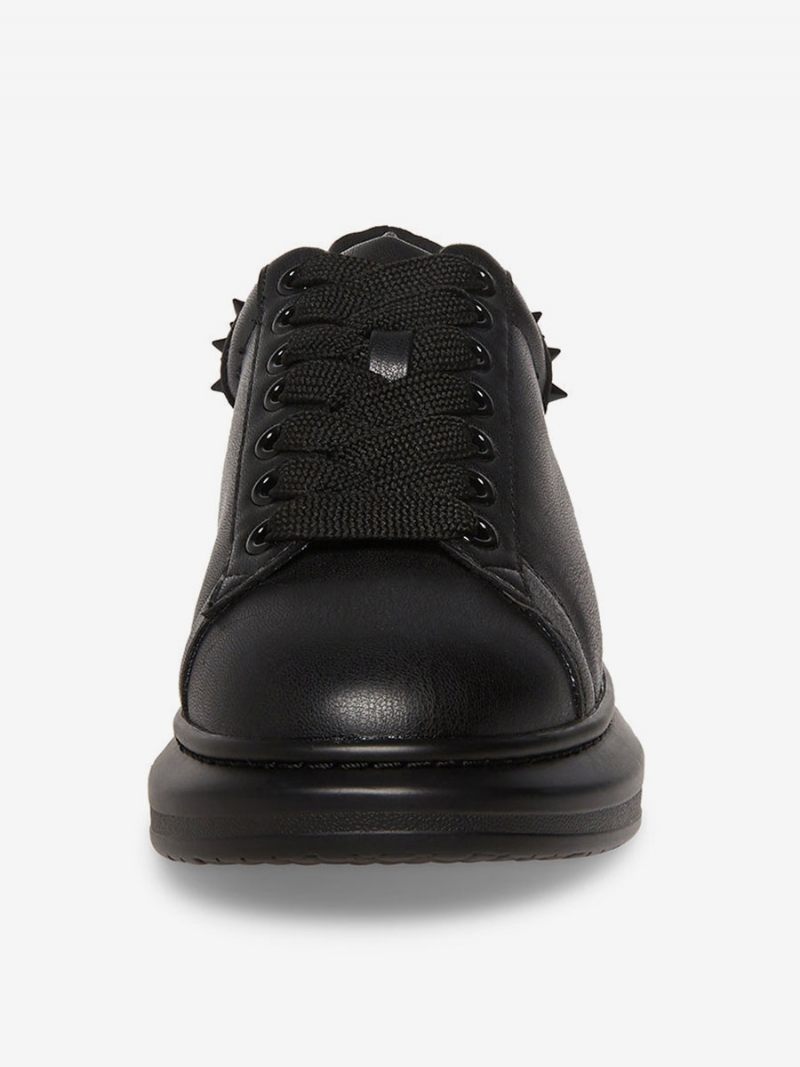 Baskets Noires À Lacets Et Bout Rond Pour Hommes - Noir