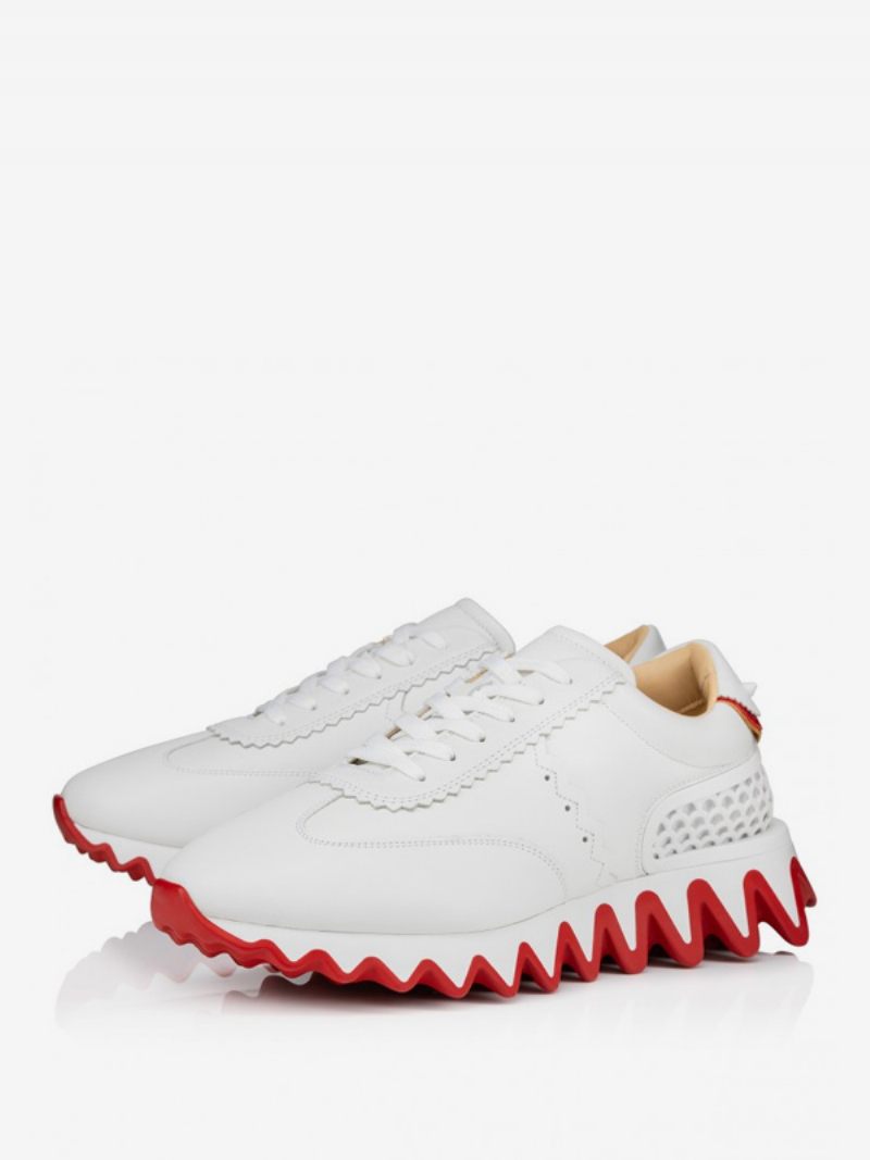 Chaussures Bal Sport Senakers Polyester Blanc À Bout Rond Pour Hommes