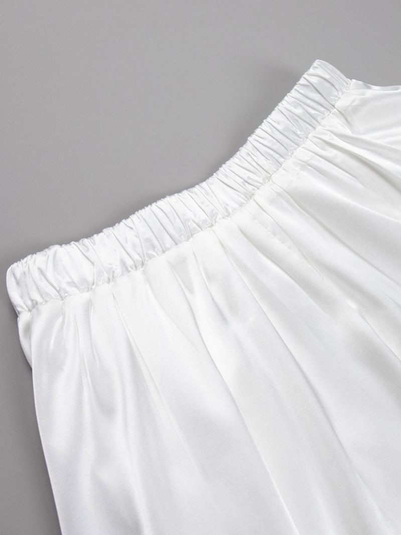 Jupe Satin Pour Femmes Bas Longs D'automne - Blanc