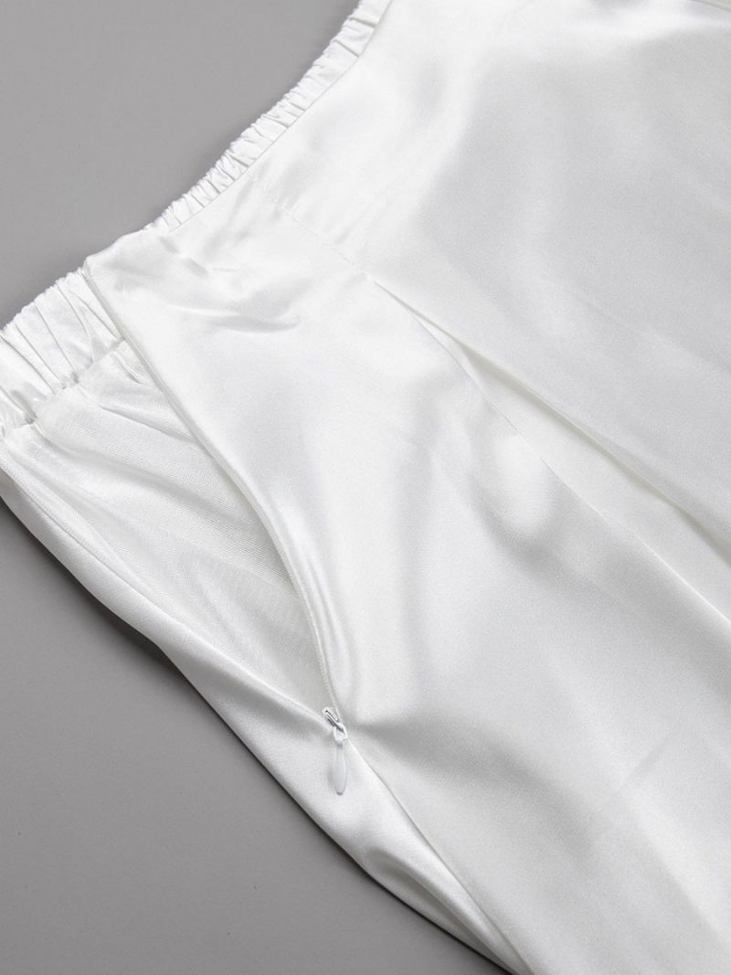 Jupe Satin Pour Femmes Bas Longs D'automne - Blanc