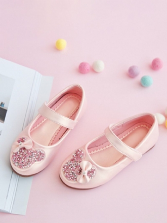 Chaussures Demoiselle D'honneur Cuir Pu Fête À Paillettes Pour Enfants