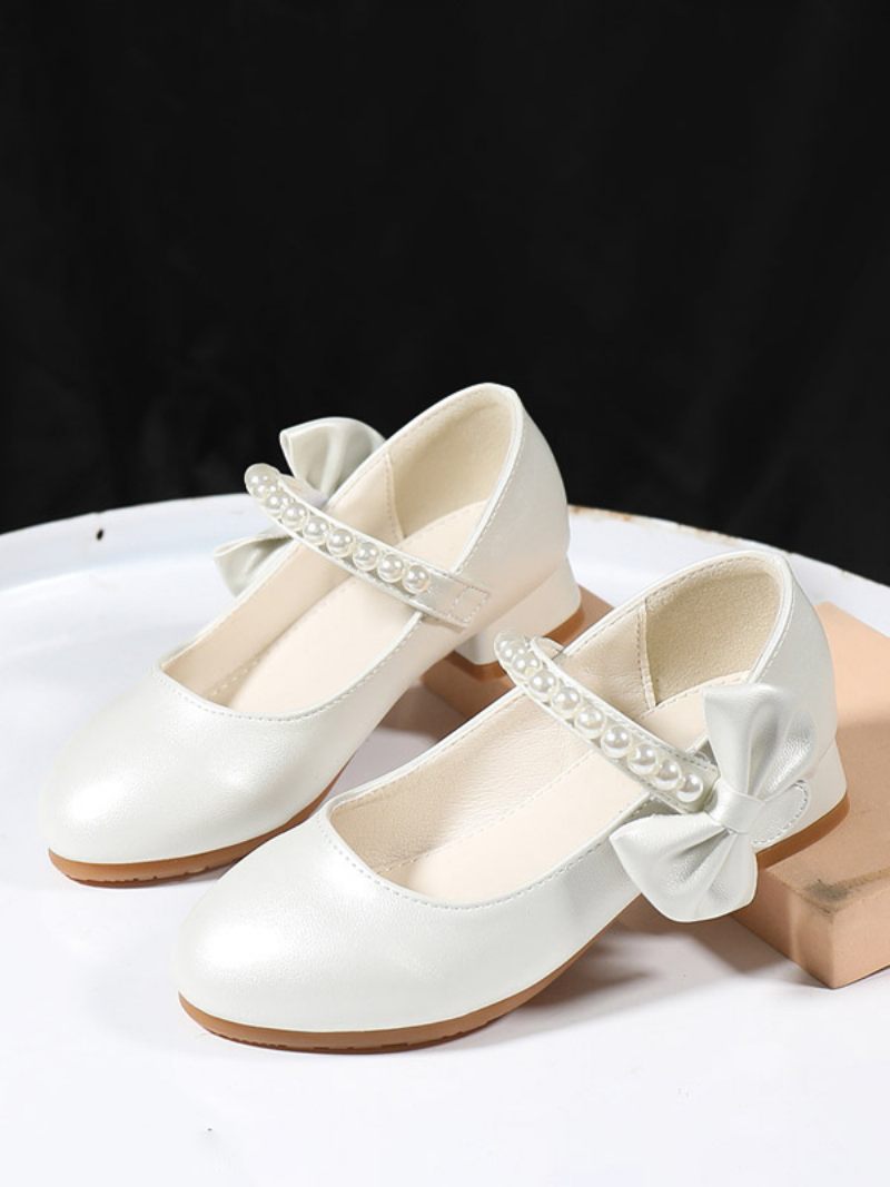 Chaussures Fille Fleur Fête Cuir Pu Blanc Chaud Pour Enfants