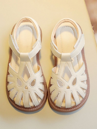 Chaussures Fille Fleur Fête Cuir Pu Blanc Écru Pour Enfants