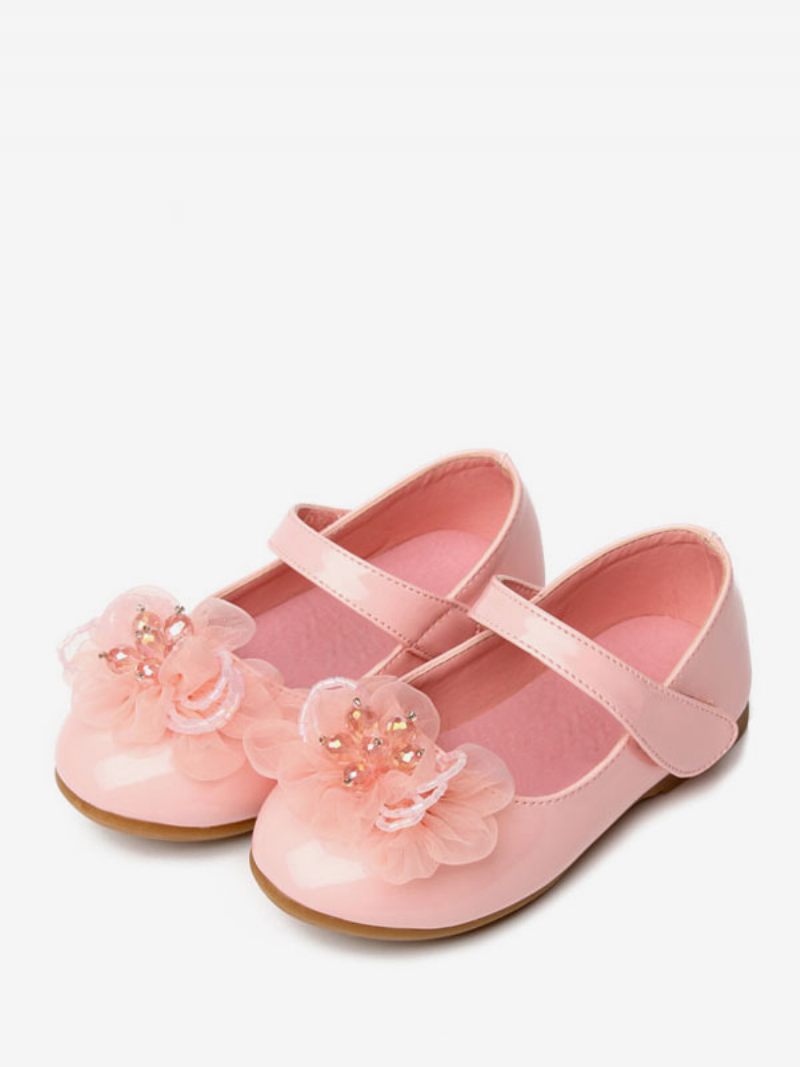 Chaussures Fille Fleur Fête Cuir Pu Blanc Pour Enfants - Rose