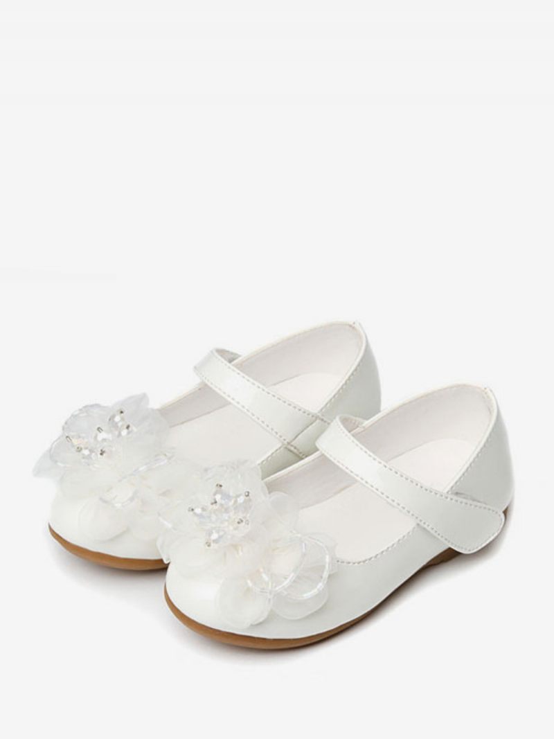 Chaussures Fille Fleur Fête Cuir Pu Blanc Pour Enfants - Blanc