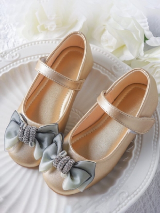 Chaussures Fille Fleur Fête Cuir Pu Doré Pour Enfants