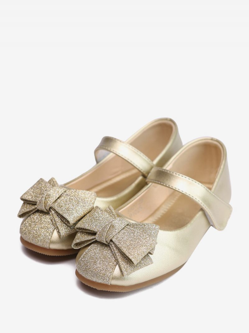 Chaussures Fille Fleur Fête Cuir Pu Doré Pour Enfants - Or