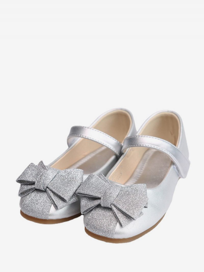 Chaussures Fille Fleur Fête Cuir Pu Doré Pour Enfants - Argent