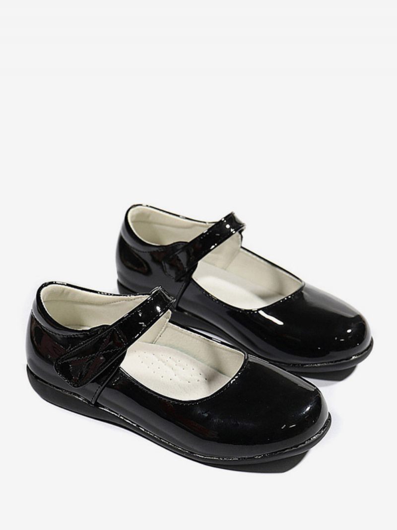 Chaussures Fille Fleur Fête Cuir Pu Noir Pour Enfants - Noir