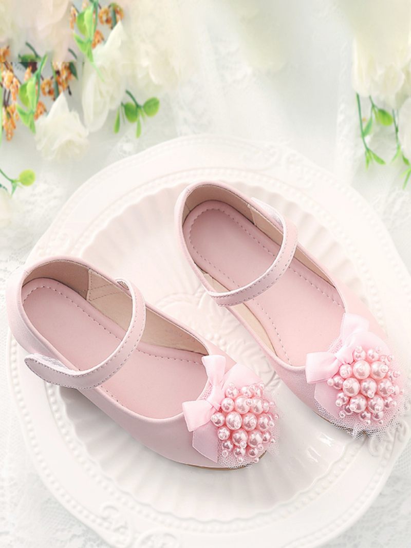 Chaussures Fille Fleur Fête Cuir Pu Rose Pour Enfants - Rose