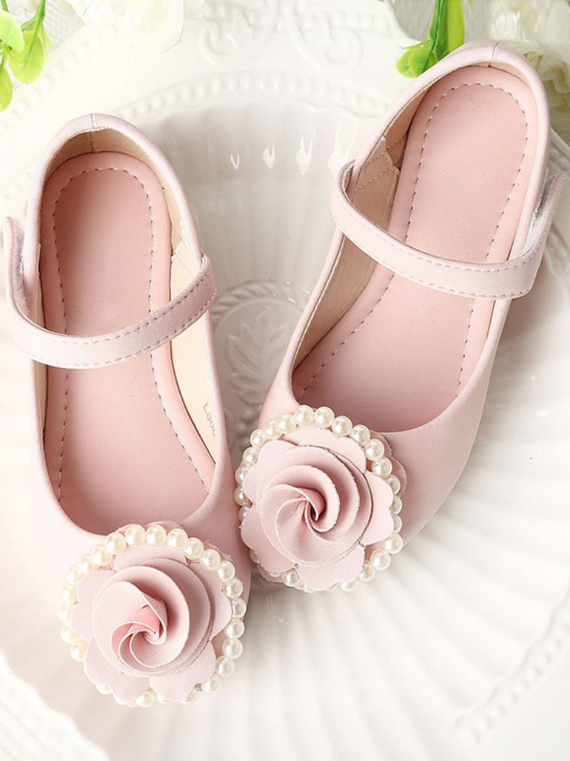 Chaussures Fille Fleur Fête Cuir Pu Rose Pour Enfants - Rose