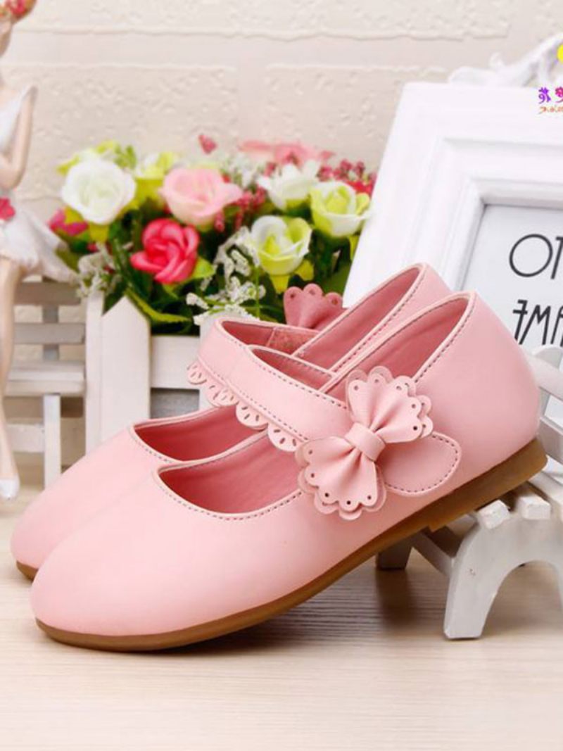 Chaussures Fille Fleur Fête Cuir Pu Rouge Pour Enfants - Rose