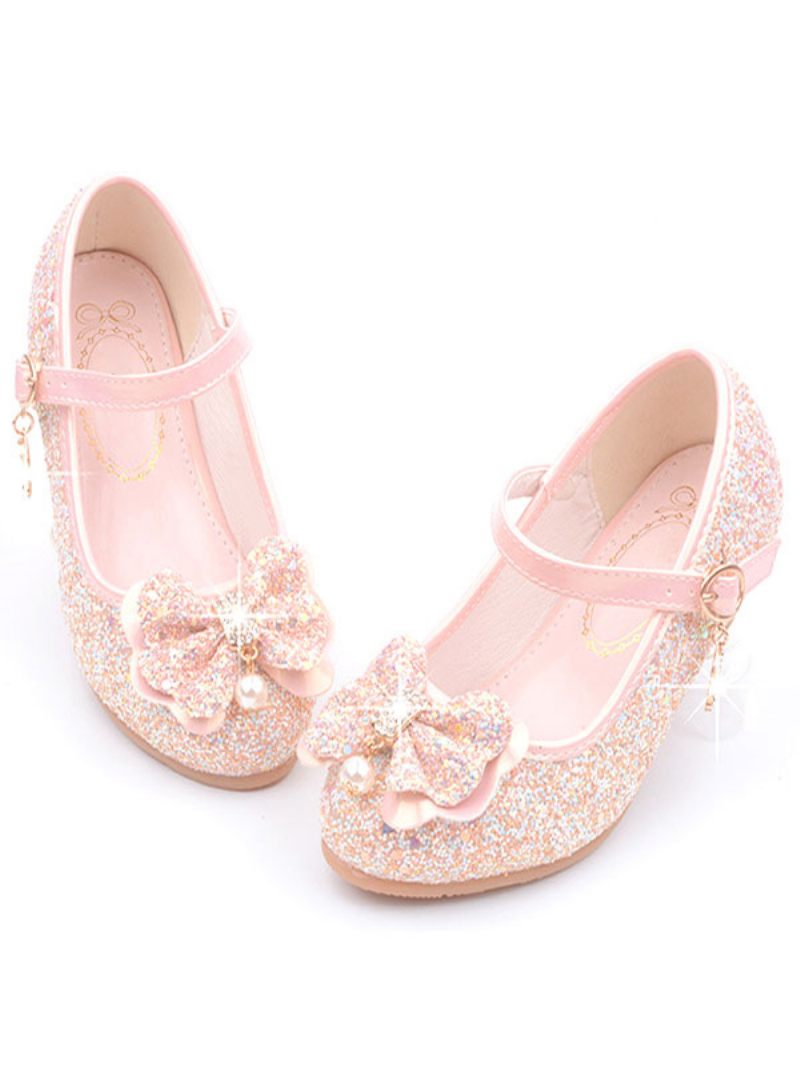 Chaussures Fille Fleur Glitter Flower Mary Jane Flats - Rose