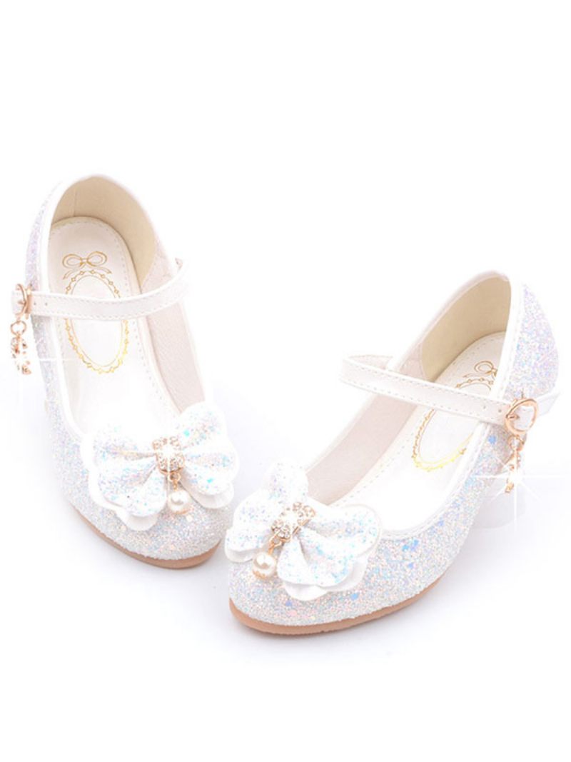 Chaussures Fille Fleur Glitter Flower Mary Jane Flats - Blanc