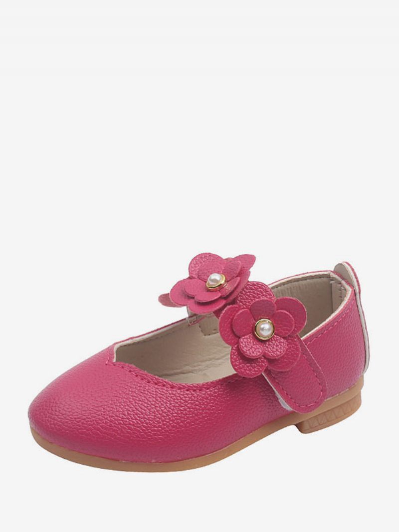 Chaussures Fille Fleur Rose Fête Cuir Pu Fleurs Pour Les Enfants