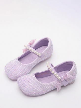 Chaussures Fille Fleur Violet Pu Cuir Arcs Fête Pour Les Enfants