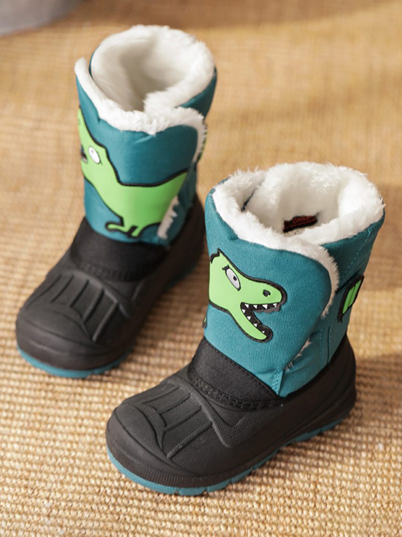 Chaussures D'hiver Pour Filles Jolies Bottes Neige Nylon Avec Personnages Licorne Dessin Animé Imprimés - Vert