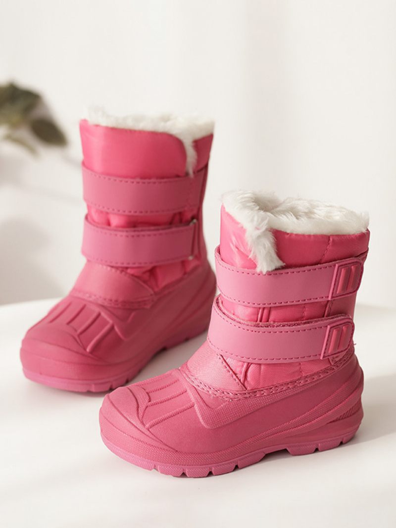 Chaussures D'hiver Pour Filles Jolies Bottes Neige Nylon Avec Personnages Licorne Dessin Animé Imprimés - Rose