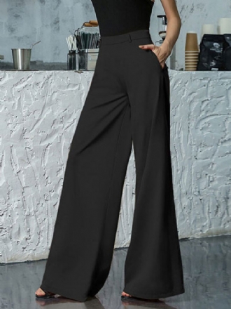 Pantalon Femme Noir Plissé Surdimensionné Taille Surélevée