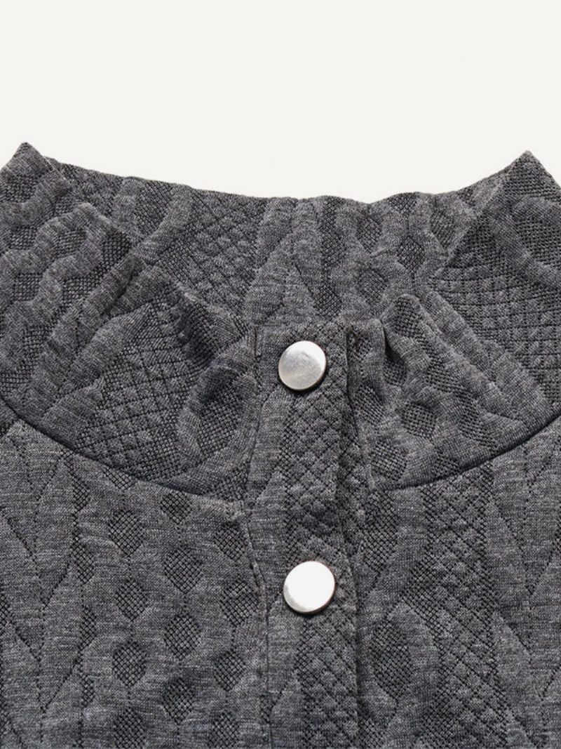 Robe Pull À Col Montant Et Manches Longues Pour Femme Mini Tricotée Par Câble - Gris Foncé