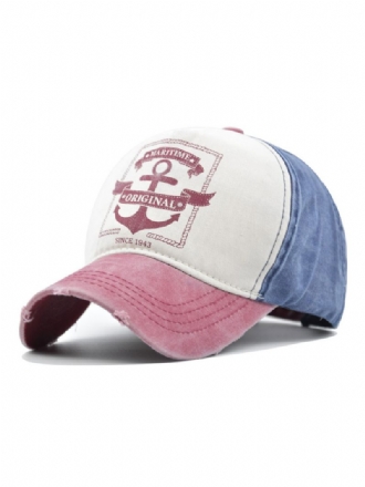 Chapeau Baseball Pour Hommes Mots Imprimés Polyester Chapeaux Bleus Chics