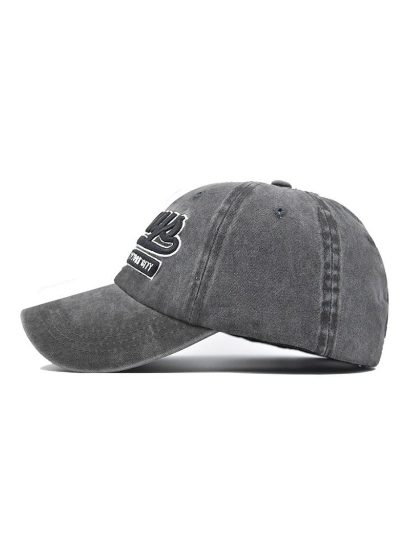 Chapeau Pour Hommes Motif Imprimé Mots Polyester Brodé Chapeaux Gris Foncé Chics - Gris Foncé