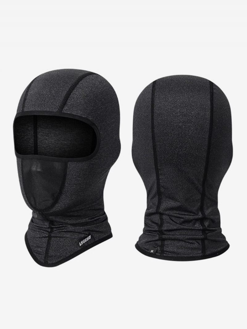 Masque Capuche Moto Respirant Absorbant La Sueur Soie Glacée Coupe-vent Résistant Au Soleil Séchage Rapide Et À Saleté - Noir