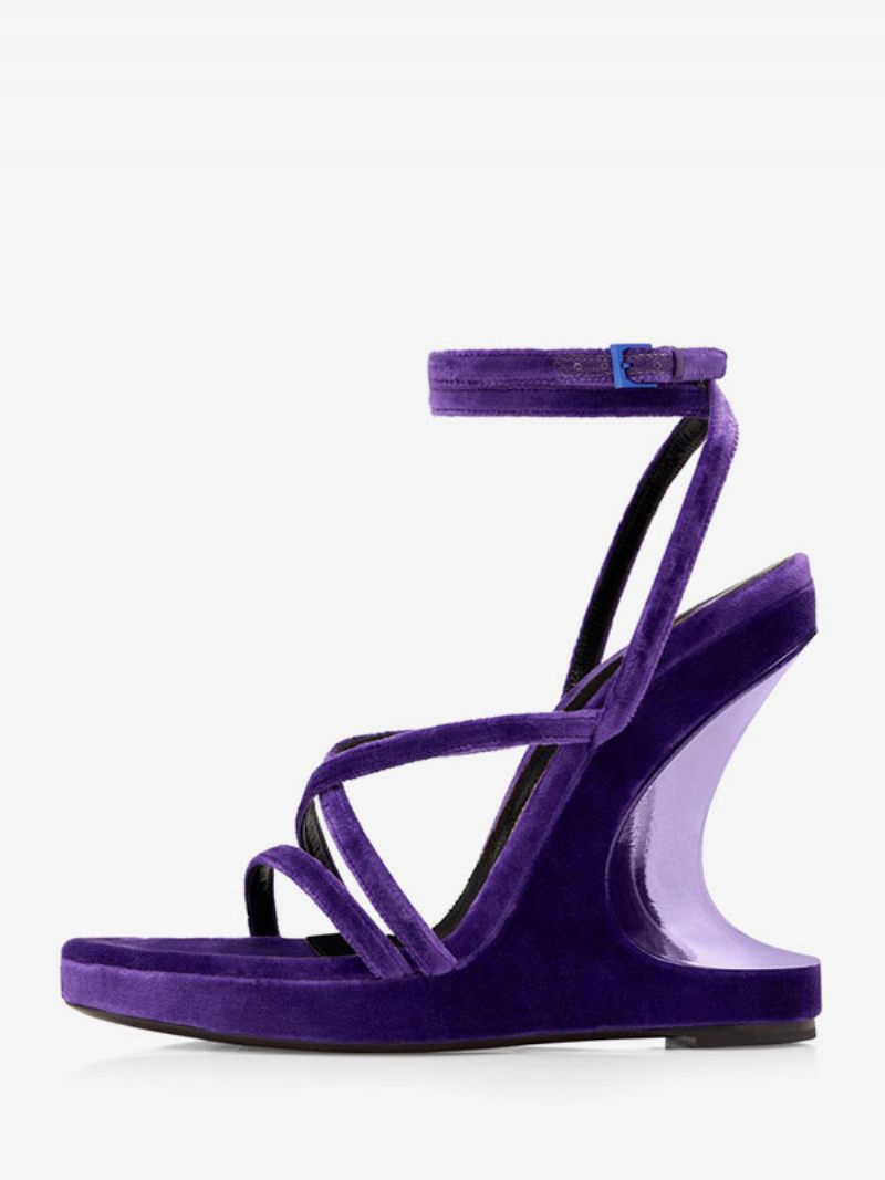 Sandales Compensées Terry Pour Femmes À Talons Conçus - Violet