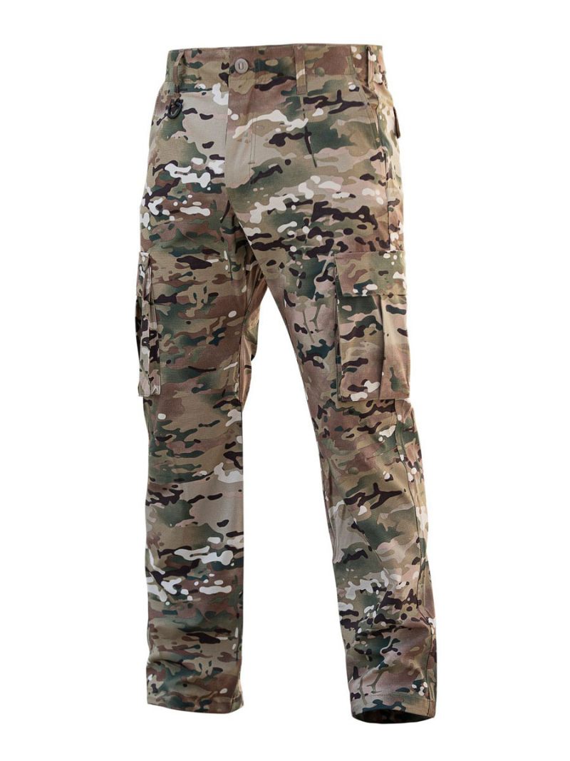 Pantalon Décontracté Pour Hommes Camouflage Irrégulier Taille Naturelle Coupe Effilée Vert Chasseur - Camouflage