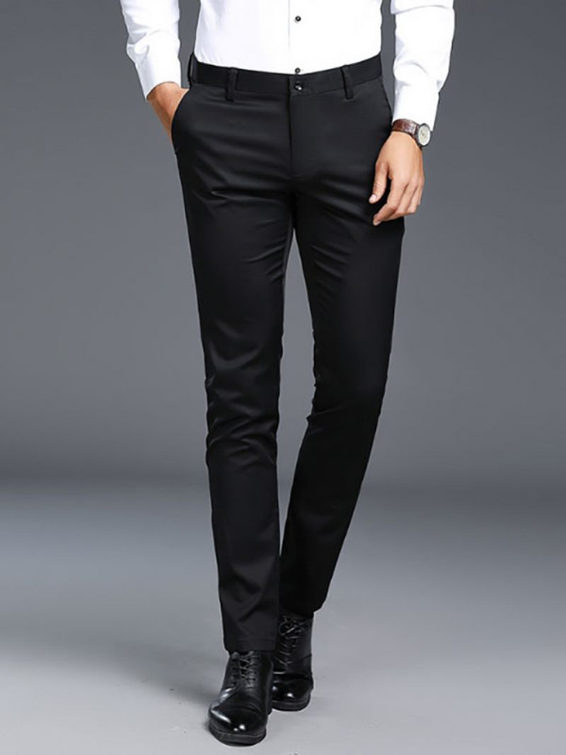 Pantalon Habillé Extensible Pour Hommes Noir - Noir