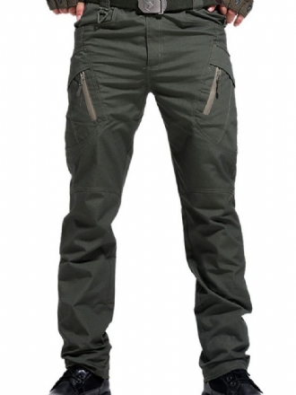 Pantalon Homme Décontracté Taille Naturelle Cargo Droit Vert