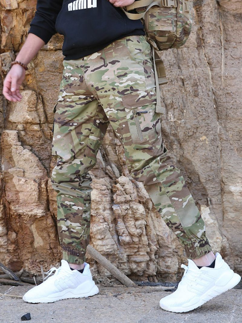 Pantalon Pour Hommes Décontracté Camouflage Irrégulier Taille Naturelle Coupe Effilée