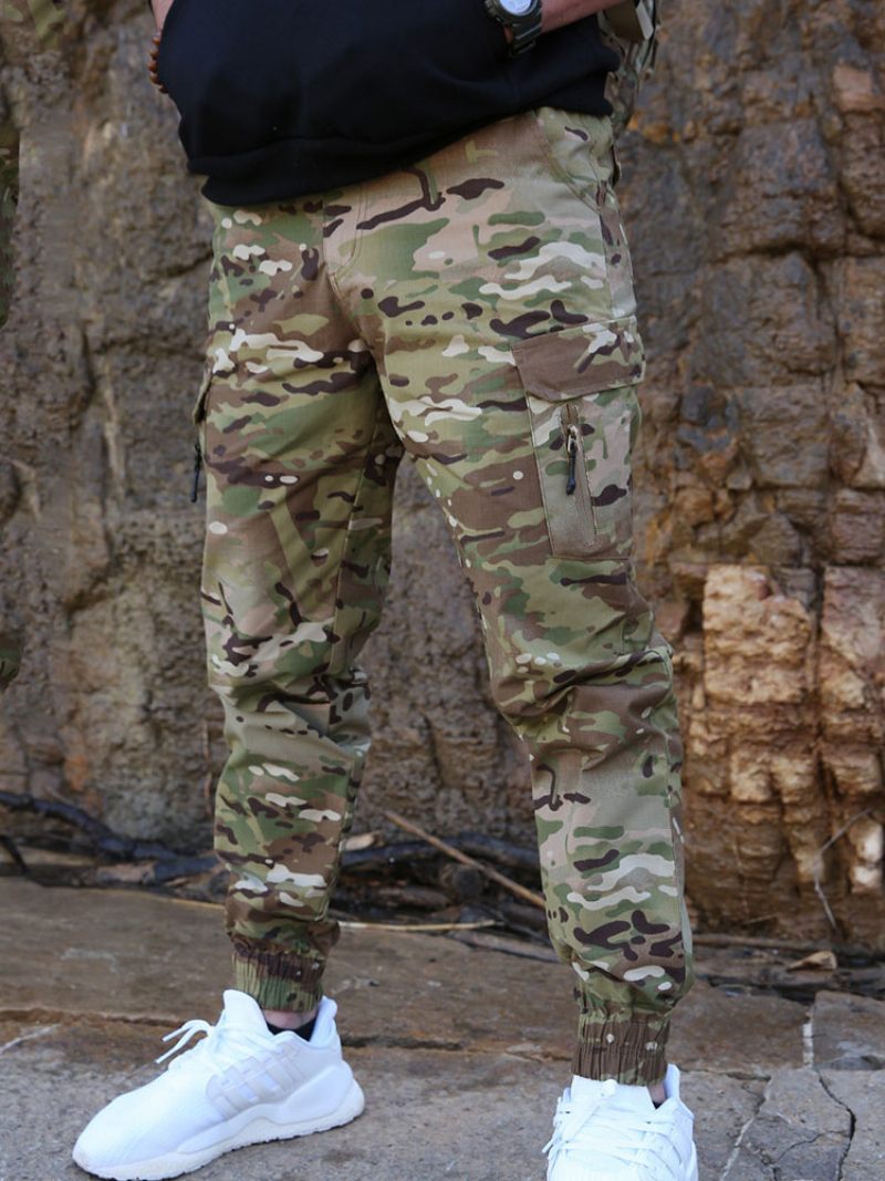 Pantalon Pour Hommes Décontracté Camouflage Irrégulier Taille Naturelle Coupe Effilée - Camouflage