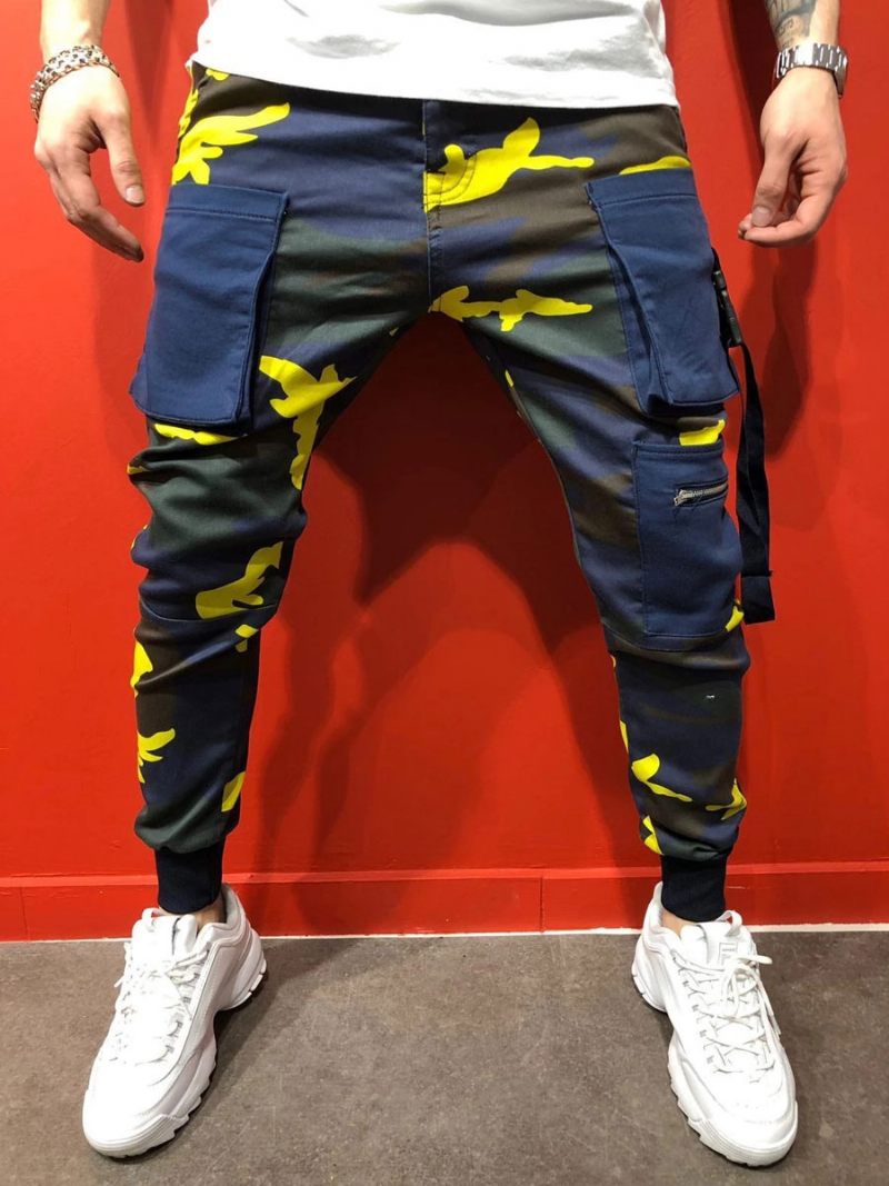 Pantalons Pour Hommes Casual Camouflage Jaune