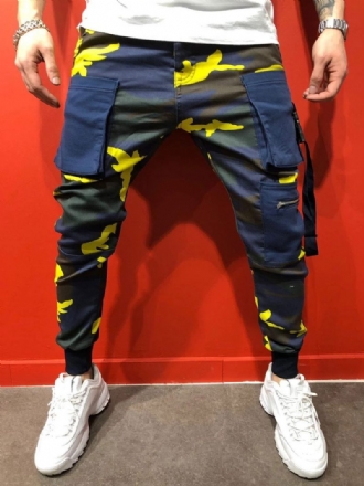 Pantalons Pour Hommes Casual Camouflage Jaune