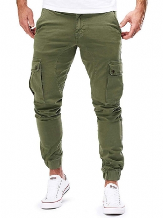 Pantalons Pour Hommes Survêtement Décontractés Coupe Fuselée Pantalon Vert Chasseur