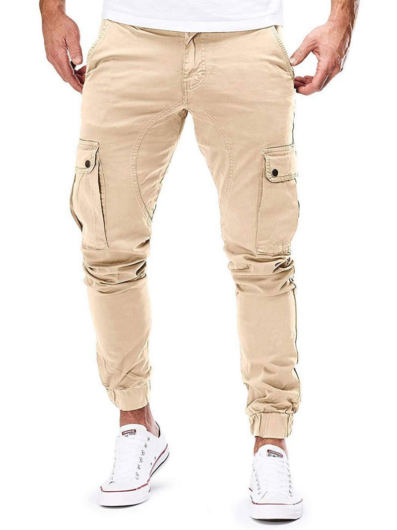 Pantalons Pour Hommes Survêtement Décontractés Coupe Fuselée Pantalon Vert Chasseur - Kaki