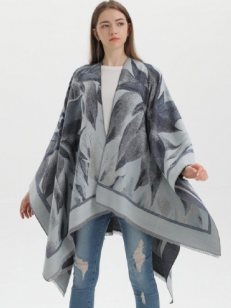 Cape Classique Pour Femmes Imprimé Floral Surdimensionné Décontracté Poncho Quotidien