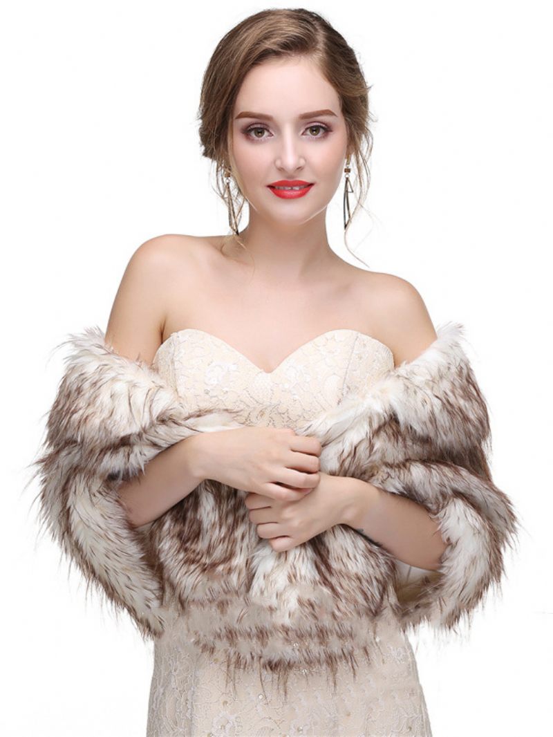 Châle Mariée Fausse Fourrure Pour Femme Couverture Chaude D'hiver