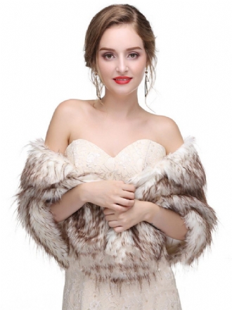 Châle Mariée Fausse Fourrure Pour Femme Couverture Chaude D'hiver