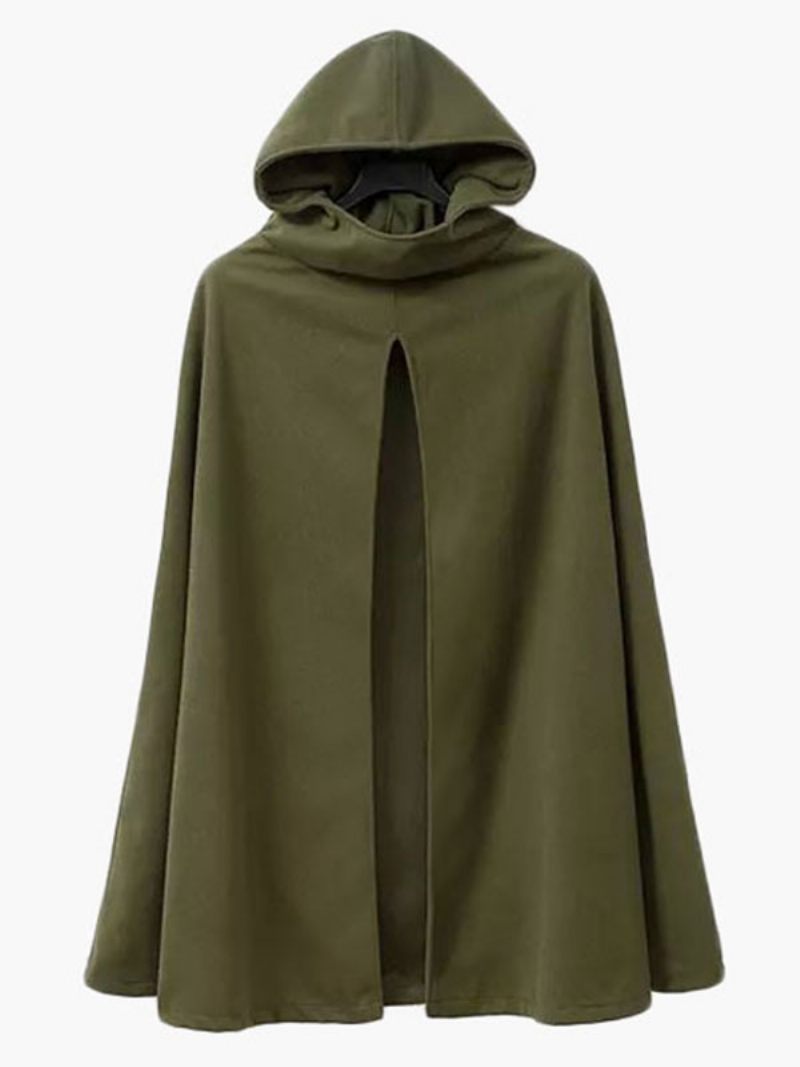 Manteau Femme Cape À Capuche Veste Poncho - Vert Chasseur