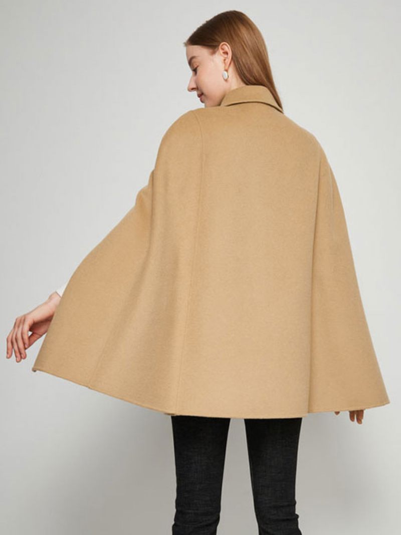 Manteau Poncho Laine Cape Camel Vêtements D'extérieur Printemps Pour Femmes 2024 - Chameau