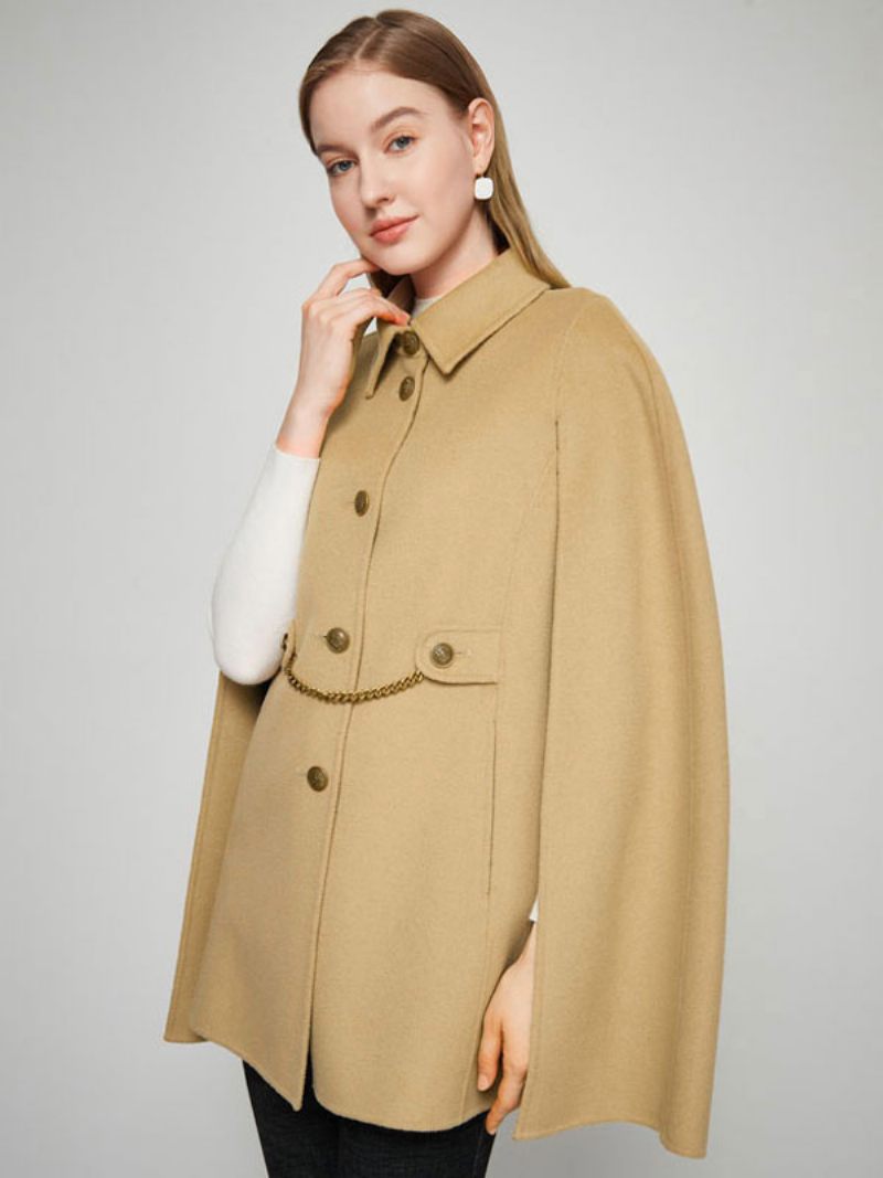 Manteau Poncho Laine Cape Camel Vêtements D'extérieur Printemps Pour Femmes 2024 - Chameau